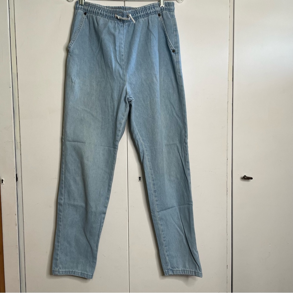 Vintage Anne Klein blue cotton tapered relaxed jeans light wash womens 8 M Y2K